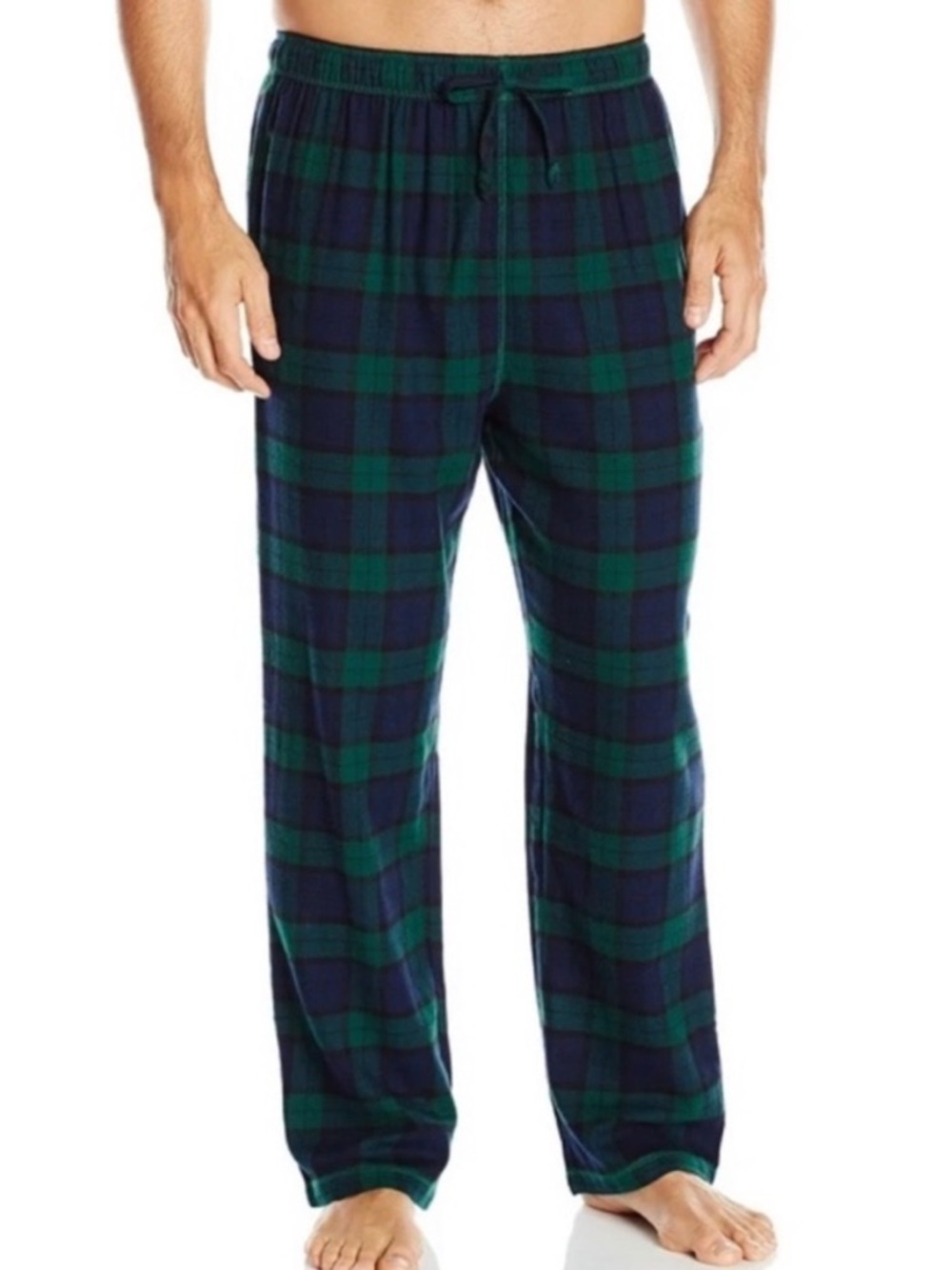 Nautica Green & Navy Plaid Fleece Pants